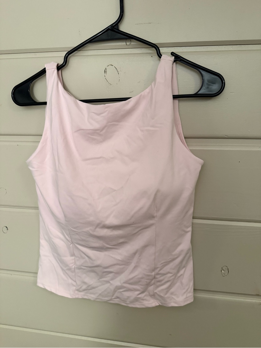 Classic Square-Neck Tank Top in Pale Pink